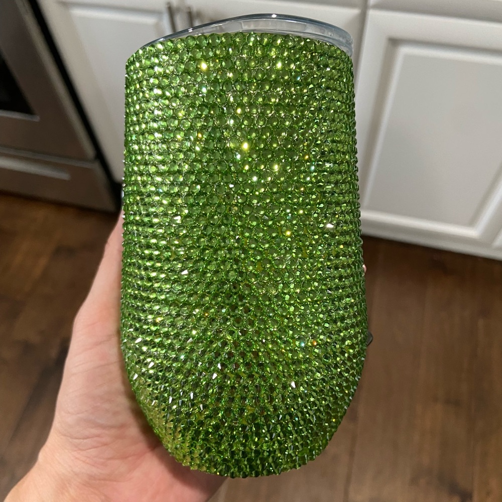 16oz double walled stainless steel peridot wine tumbler